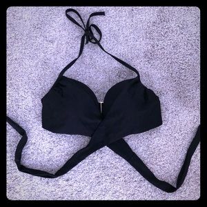 Victoria Secret Black Halter Wrap Bikini Top